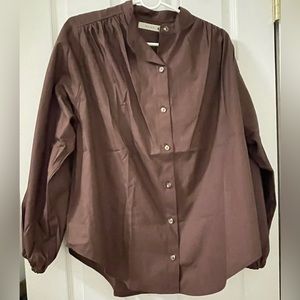 Na Nin Chocolate Brown Gloria Cotton Poplin Blouse
Size 1 small medium